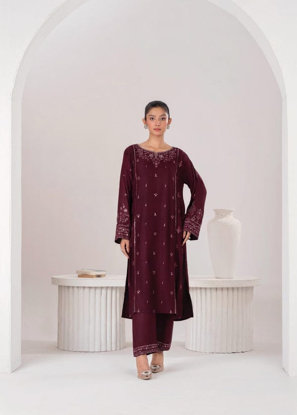 LARA EMBROIDERED 2PCS PLUM Ready To Wear