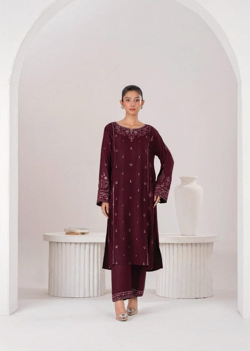 LARA EMBROIDERED 2PCS PLUM Ready To Wear